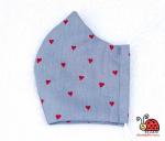 Stoffmaske Herzchen grau